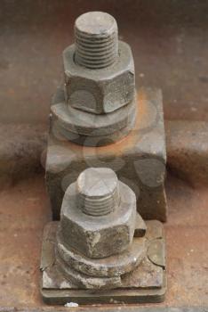 Royalty Free Photo of Rusty Nuts and Bolts