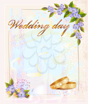 Royalty Free Clipart Image of a Wedding Card Illustration