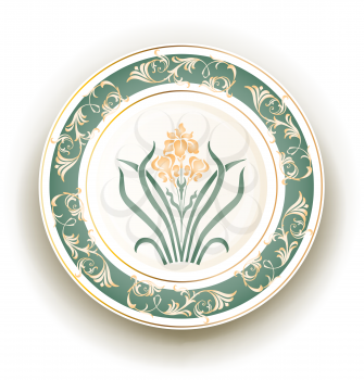 Royalty Free Clipart Image of a Decorative Plate
