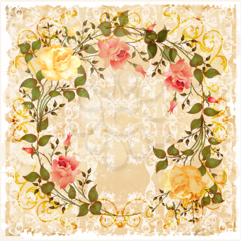 Royalty Free Clipart Image of a Vintage Greeting Card