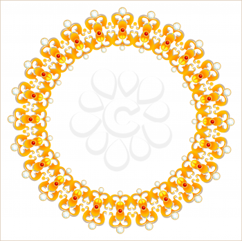 Royalty Free Clipart Image of a Gold Necklace