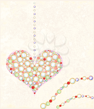 Royalty Free Clipart Image of a Diamond Heart