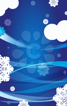  blue christmas  background with snowflakes