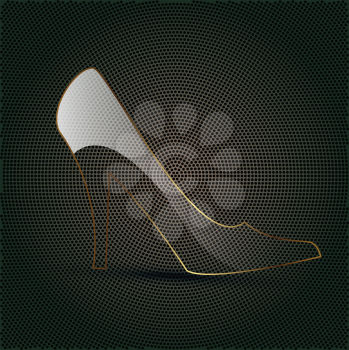 Royalty Free Clipart Image of a Glass Shoe