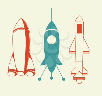 Royalty Free Clipart Image of Rockets