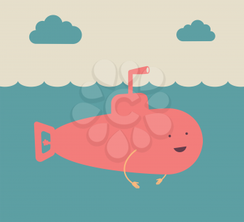 Royalty Free Clipart Image of a Submarine
