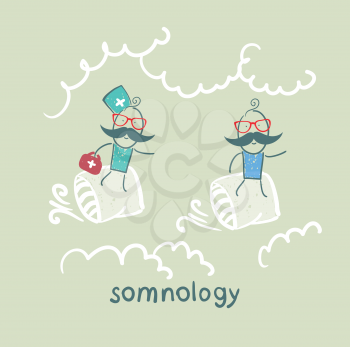 somnology flies in the cushions of the patient