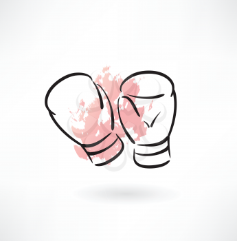 boxing gloves grunge icon