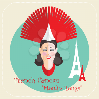 French cabaret, cancan, Moulin Rouge icon