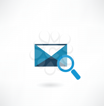 email icon with a magnifying glass