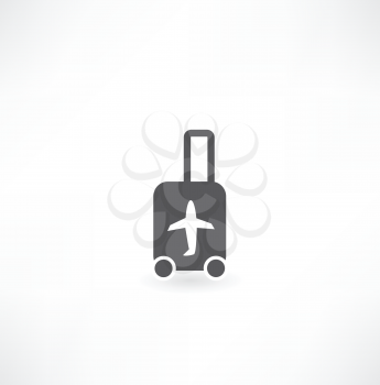 suitcase with airplane icon