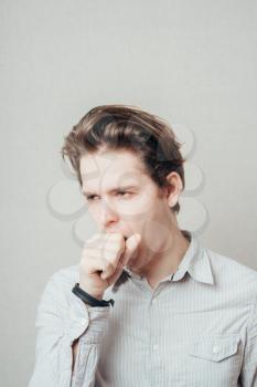  man having a coughing fit 