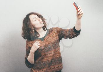 girl photographed on a mobile phone