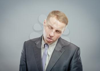 Businessman tired from crisis at work