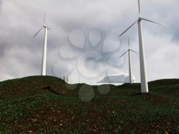 Wind Power Energy.  Save the planet concept.