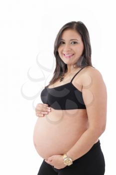 Pregnant woman looking at the camera