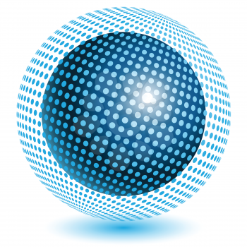 Royalty Free Clipart Image of an Abstract Blue Ball