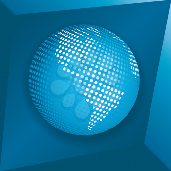 Royalty Free Clipart Image of a Transparent Blue Globe