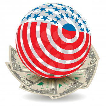 Royalty Free Clipart Image of an American Flag Globe