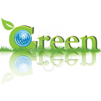 Royalty Free Clipart Image of the Word Green