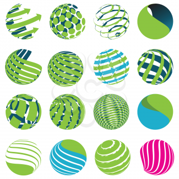 Royalty Free Clipart Image of Abstract Globes