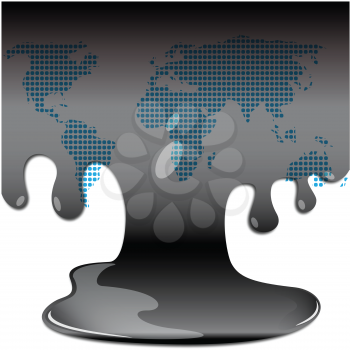 Royalty Free Clipart Image of Oil on a Map