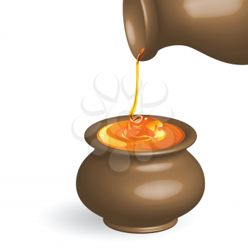 Royalty Free Clipart Image of a Pot of Honey