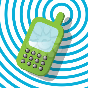 Royalty Free Clipart Image of a Green Cellphone