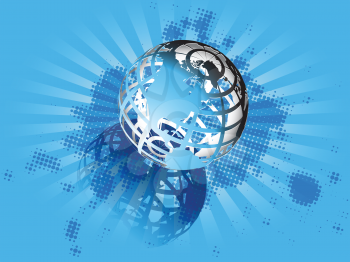 Royalty Free Clipart Image of a Transparent Globe
