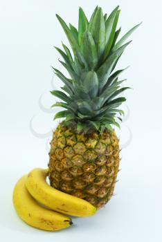 Royalty Free Photo of a Pineapple and Bananas