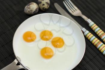 Royalty Free Photo of Eggs in a Pan