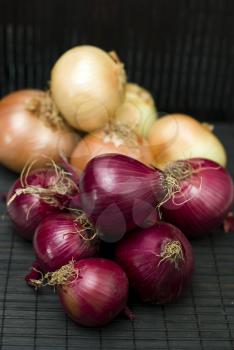 Royalty Free Photo of Piles of Onions