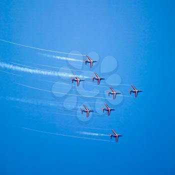French Air force, Alpha jets of Patrouille de France at airshow