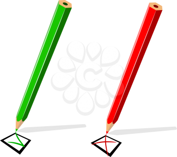 Royalty Free Clipart Image of Two Pencils