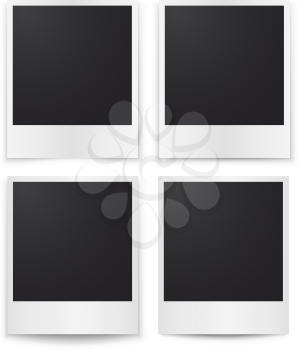 Blank photos template with shadow isolated on white background.