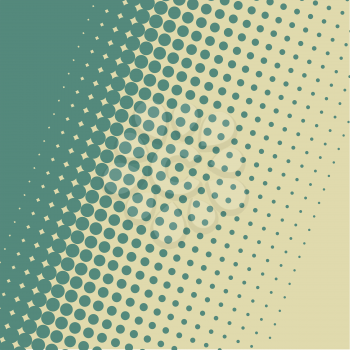 Blue green halftone vintage diagonal vector background.