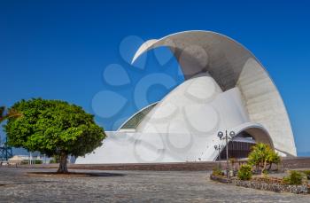 SPAIN, CANARY ISLANDS, TENERIFE - MAY 9 2014: The Auditorio de Tenerife Adan Martin - example of the modern architecture designed by architect Santiago Calatrava Valls built between 1997-2003 on May 1