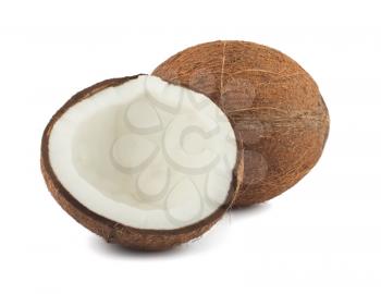 Royalty Free Photo of a Full and a Half of a Coconut