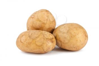 Royalty Free Photo of Three Ripe Potatoes