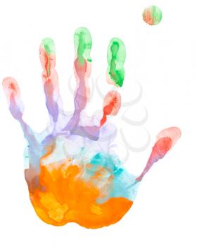 Royalty Free Photo of a Creative Colorful Hand Print