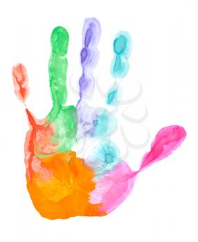 Royalty Free Photo of a Coloured Hand Print