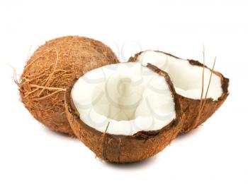 Royalty Free Photo of a Full and Half Coconuts