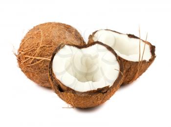 Royalty Free Photo of a Full and Half of a Coconut