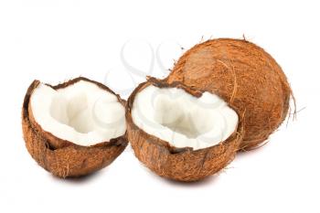 Royalty Free Photo of a Whole and a Half of a Coconut