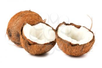 Royalty Free Photo of a Whole and a Half Coconuts