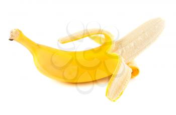 Royalty Free Photo of a Closeup of a Peeled Banana 
