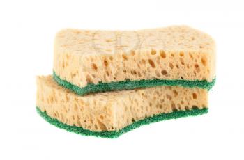 Pair of washing sponges isolated on a white background