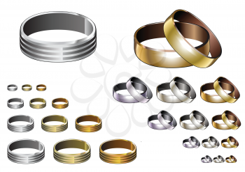 Royalty Free Clipart Image of a Bunch of Rings