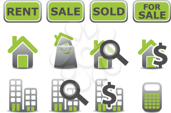 Royalty Free Clipart Image of Real Estate Icons