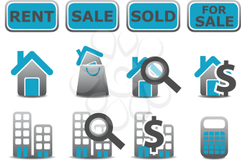 Royalty Free Clipart Image of Real Estate Icons